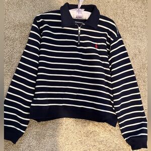 Polo Ralph Lauren Striped Navy and White Women's Sweatshirt
